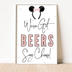 Minnie Mouse Party Poster, We've got beers ears cheers, Minnie Mouse 2nd Birthday, Oh Twodles Twoodles, Girl Minnie Mouse, INSTANT DOWNLOAD