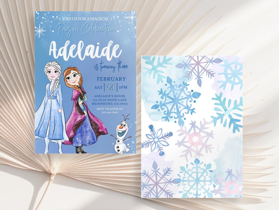 Editable Frozen Birthday Invitation Template, Princess Elsa Girl Evite
