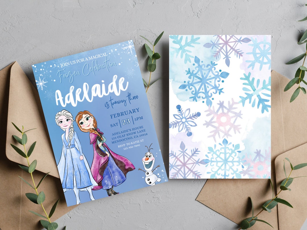 Editable Frozen Birthday Invitation Template, Princess Elsa Girl Evite