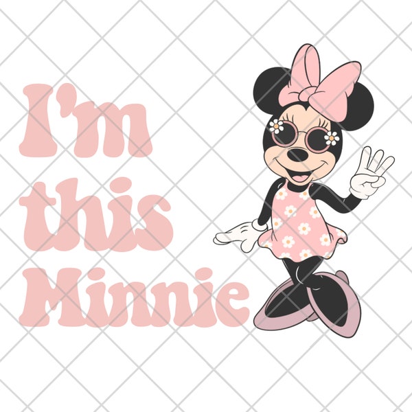 Minnie Mouse PNG, clipart 3rd Birthday, Retro Disney, I'm This Minnie, Sublimation Design, Digital Craft Files tshirt designs Three Year
