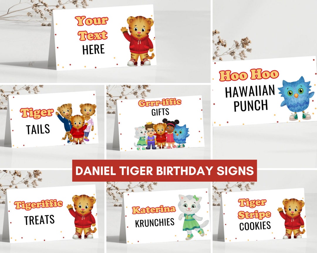Daniel Tiger Food Signs, Daniel Birthday Party Decor Posters ...