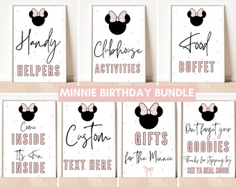 Oh Twodles Minnie Mouse Birthday | Twoodles Party Posters Signs Decor 2nd 3rd 4th Birthday Girl Bundle Decorations Clubhouse Inside Gifts