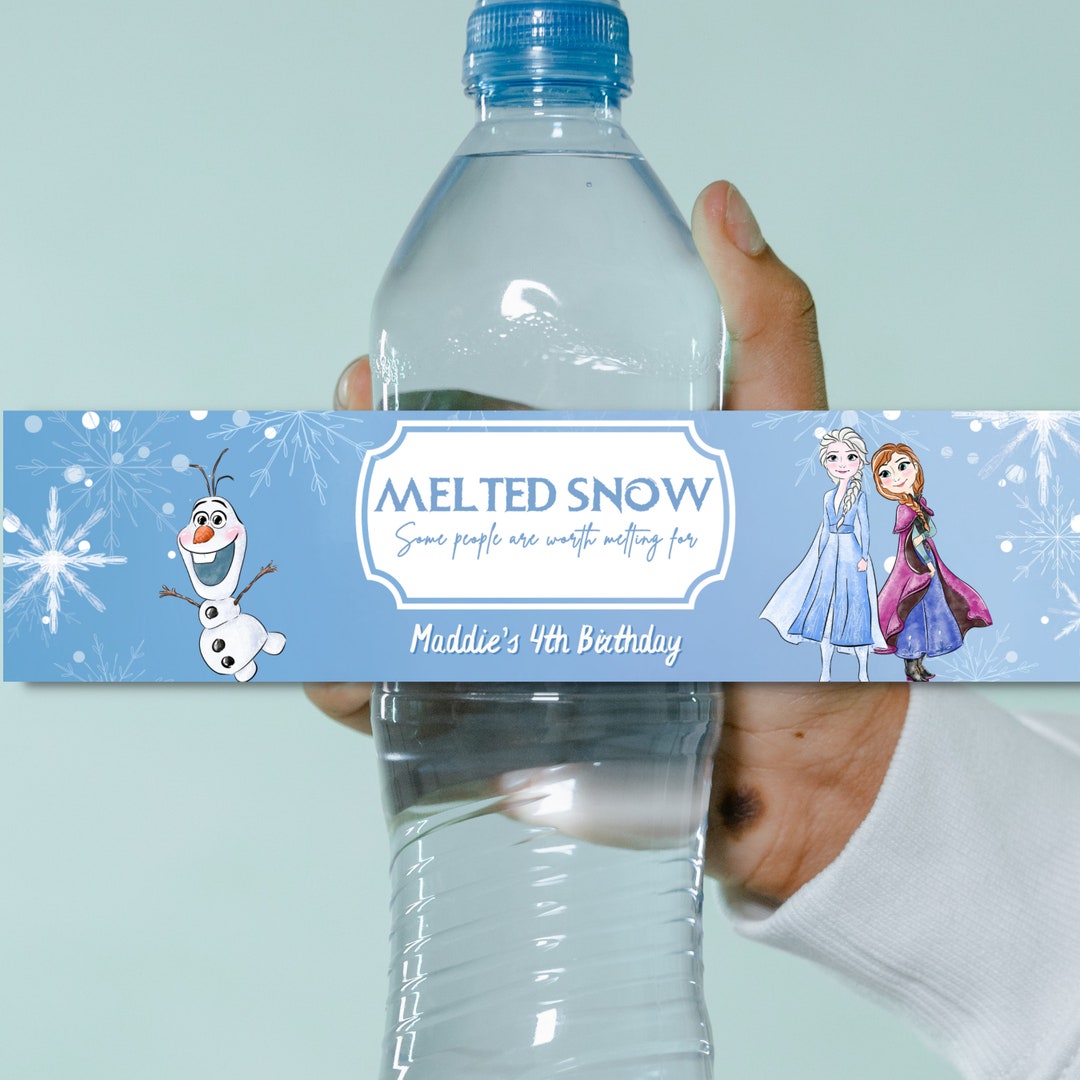 INSTANT DOWNLOAD Olaf Water Bottle Label, Melted Snow Label, Olaf Frozen Printable Label ...