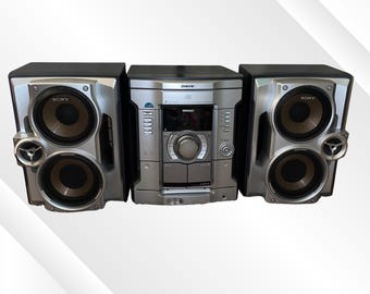 Sony MHC-GX25 3-Disc CD Changer Stereo System with Working Cassette Decks And Tuner (CD Tray Issue)