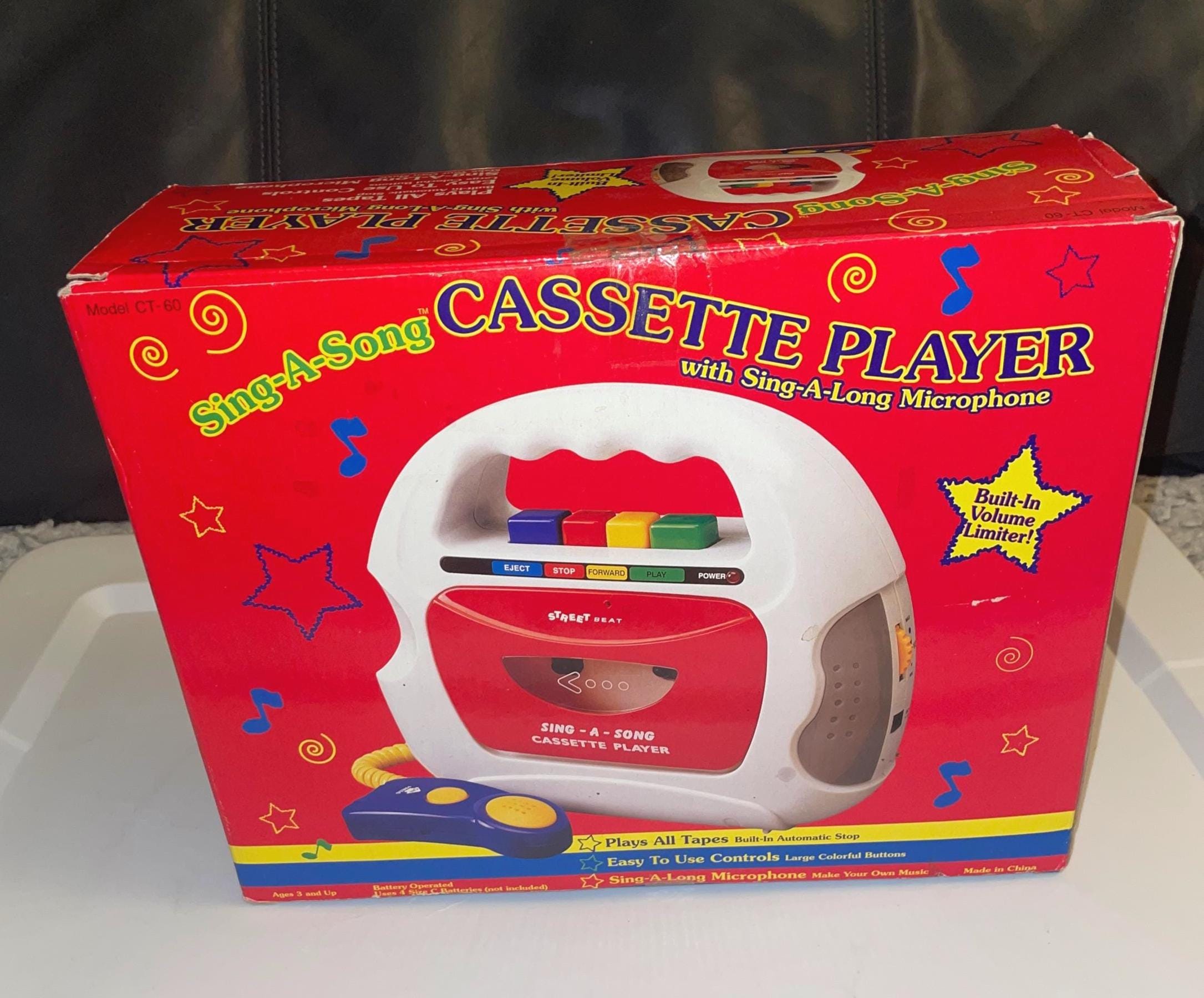Vintage 1997 Kids Sing A Song Cassette Player With Microphone