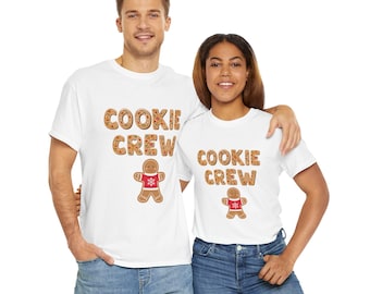 Cookie Crew Gingerbread Christmas Holiday Unisex Tee Shirt for Family Matching, Xmas Baking Fun Gift Apparel, Festive Seasonal Shirt,