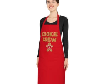 Cookie Crew Christmas Cotton Apron, Baking Apron, Chef Apron, Cooking Apron, Kitchen Apron, Christmas Gift, Holiday Apron
