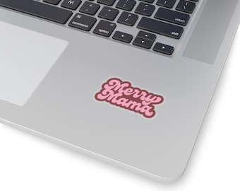 Pink Merry Mama Kiss-Cut Stickers, Laptop Decals, Water Bottle Sticker, Cute Mom Gift, Mother's Day Present, Vinyl Sticker