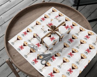 Wrapping Paper, Espresso Martini Christmas Design, Coquette Bows, Holiday Gift Wrap, Festive Gift Wrap, Wrapping Paper Sheets, Christmas