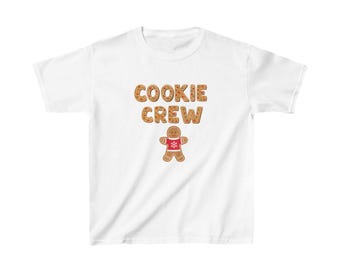 Kids T-Shirt, Cookie Crew Gingerbread Christmas Holiday Tee, Christmas Cookie Baking Shirt, Festive Holiday Wear, Children's Christmas
