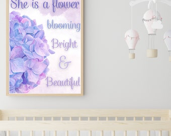 Hydrangea Print for Nursery