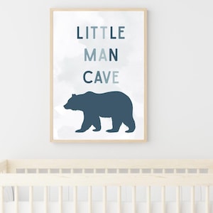 Little Man Cave Nursery Sign | Woodland Nursery | Boy Nursery | Wall Art