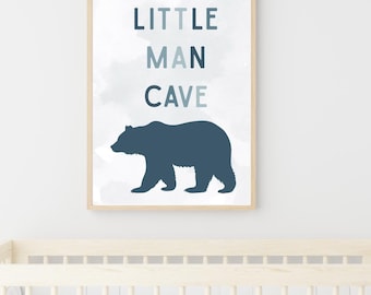 Little Man Cave Nursery Sign | Woodland Nursery | Boy Nursery | Wall Art
