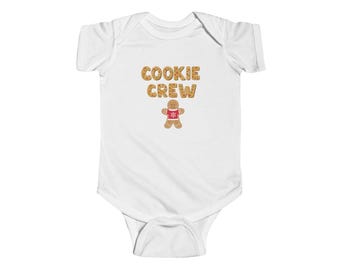 Infant Bodysuit, Cookie Crew Gingerbread Christmas Holiday Apron - Toddler Romper, Baby Outfit, Infant Apparel, Cute Baby Clothes, Christmas