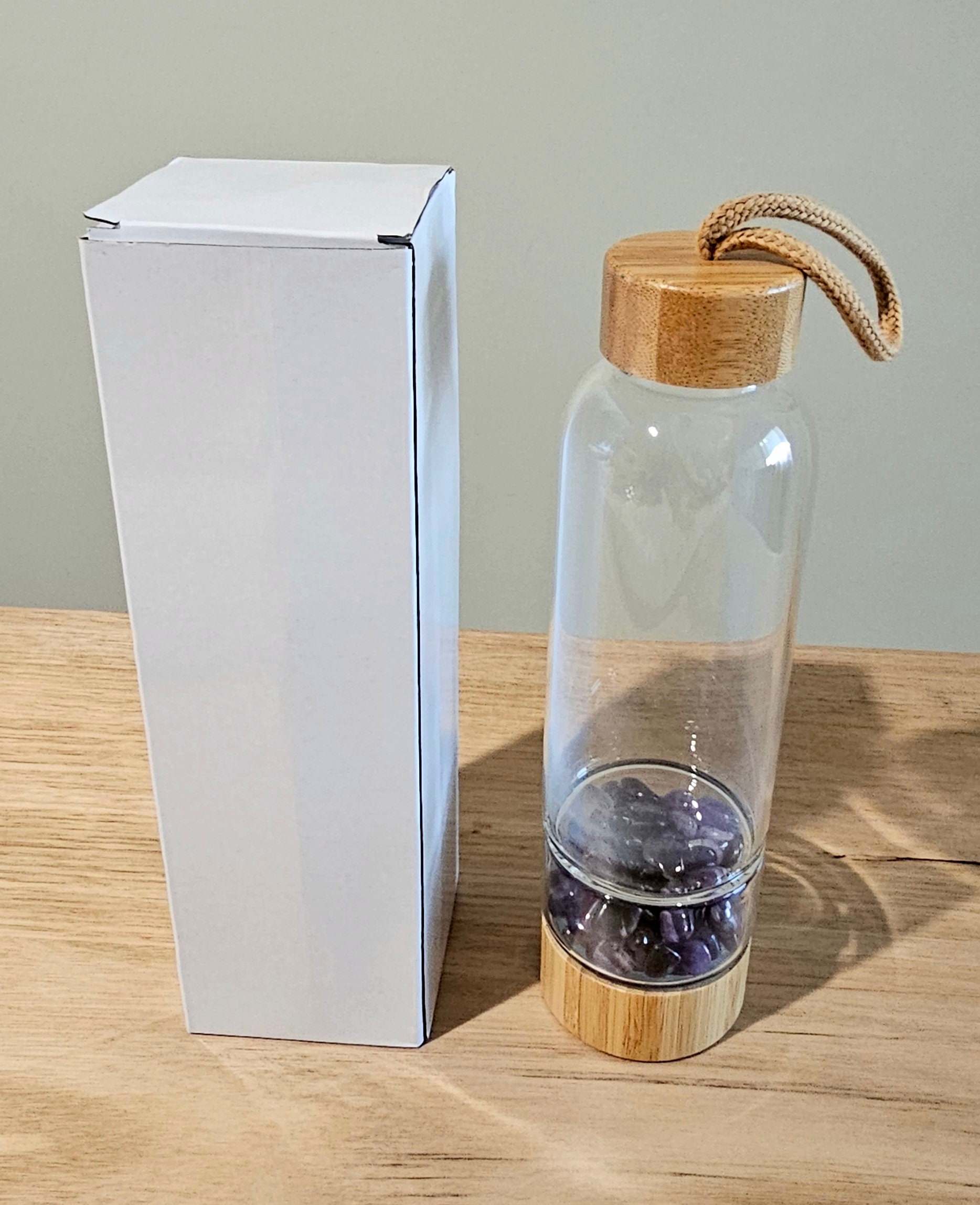 Tumbled Gemstone Infused Glass Water Bottles – Well Done Goods, by  Cyberoptix