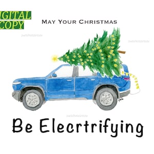 Weihnachtskarte Geschenk von EV Elektrofahrzeug DIGITAL Download