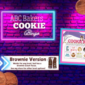 Cookie Bingo Game avec 12 cartes (Brownie Scout & ABC Baker Version)
