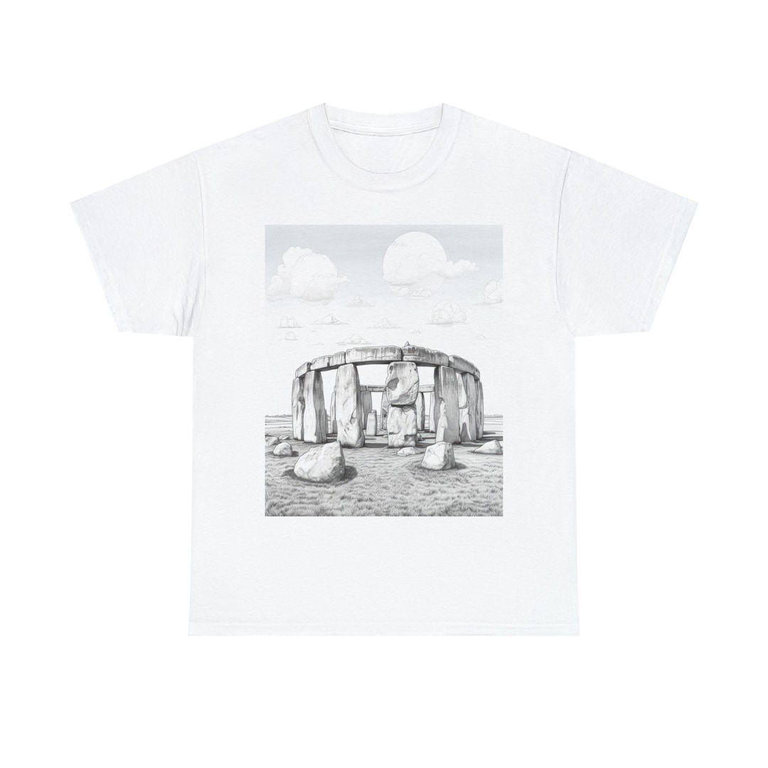 Stonehenge Stencil Design Tshirt black and White Etsy