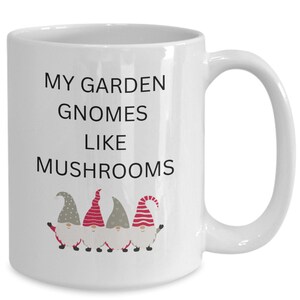 I miei gnomi da giardino come funghi tazza di caffè