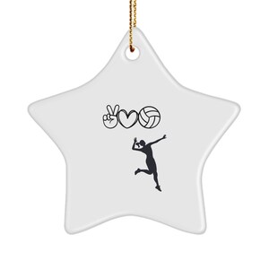 Christmas Peace and Love Volleyball Ornament for Woman