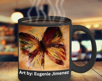 Monarch Butterfly Painting Coffee Mug, Art In A Cup