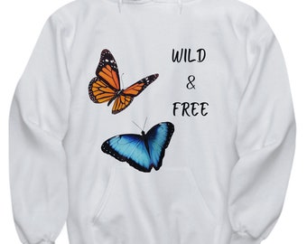 Butterfly Graphic Hoodie: Jerzees NuBlend Sweatshirt