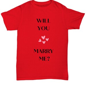 Proposal Will You Marry Me Two Sided T-shirt for Couples In Love