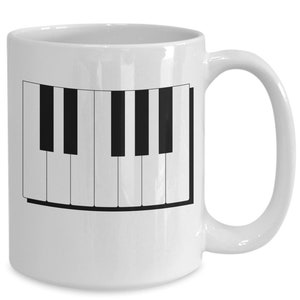 Piano Themed Coffee Mug, Cup With Piano Keys Design For Musicians