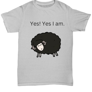 Black Sheep of the Family, Funny T-Shirt for Troublemaker. Short Sleeve Shirt for Black Sheep of Family.