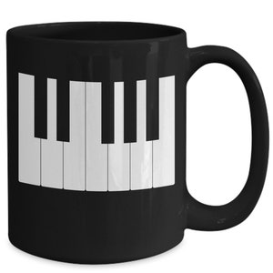 Piano Themed Coffee Mug, Cup With Piano Keys Design For Musicians