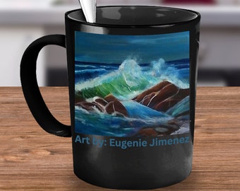 Ocean Side Painting In A Cup Art by Eugenie Jimenez