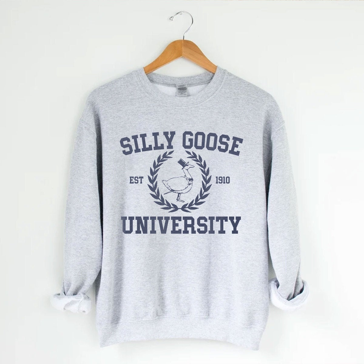 Discover Silly Goose University Crewneck Sweatshirt, Unisex Silly Goose Shirt , Funny Men's Sweatshirt