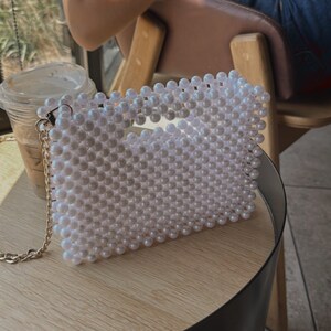 Muse / Bolso con cuentas - Bolso de perlas perfecto / Bolso elegante con cuentas / Bolso pequeño con cuentas con estilo / Bolso pequeño único con perlas / Bolso con cuentas