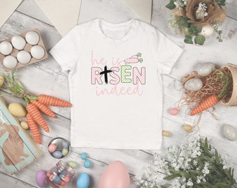 Ha resucitado camiseta de Pascua juvenil, Pascua religiosa, manga corta