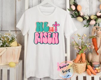Él ha resucitado, camisa de Pascua para mujeres y jóvenes, Pascua religiosa