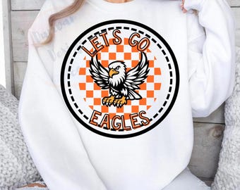 Descarga digital PNG de espíritu escolar de águila retro