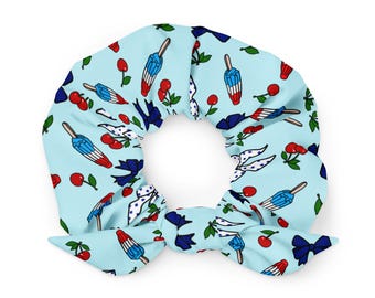 Eis am Stil Kirschen und Bögen Scrunchie All Over Print Süß Sommerlich Stil
