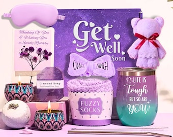 Surgery Recovery Care Package, Lavender Get Well Soon Gift Box, Cozy Comfort Set, Encouragement Gift Basket for Her