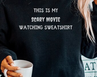 Felpa per guardare film horror, idea regalo per la festa di Halloween.