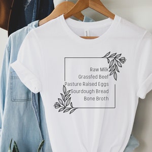 Natural Health, Homestead Farm, Shirt Chicken Eggs, Bone Broth, Beef Shirt, Homestead Tee, Homeschool Shirt, Farm Shirt, Free Range, Crunchy