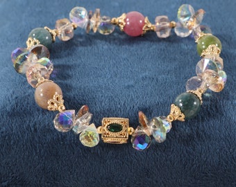Crystal Beaded Bracelet: Candy Colored Gemstone Fashion Jewelry