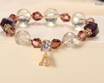 Crystal Beaded Bracelet: Zircon A Pendant Charm, Lucky Women's Jewelry