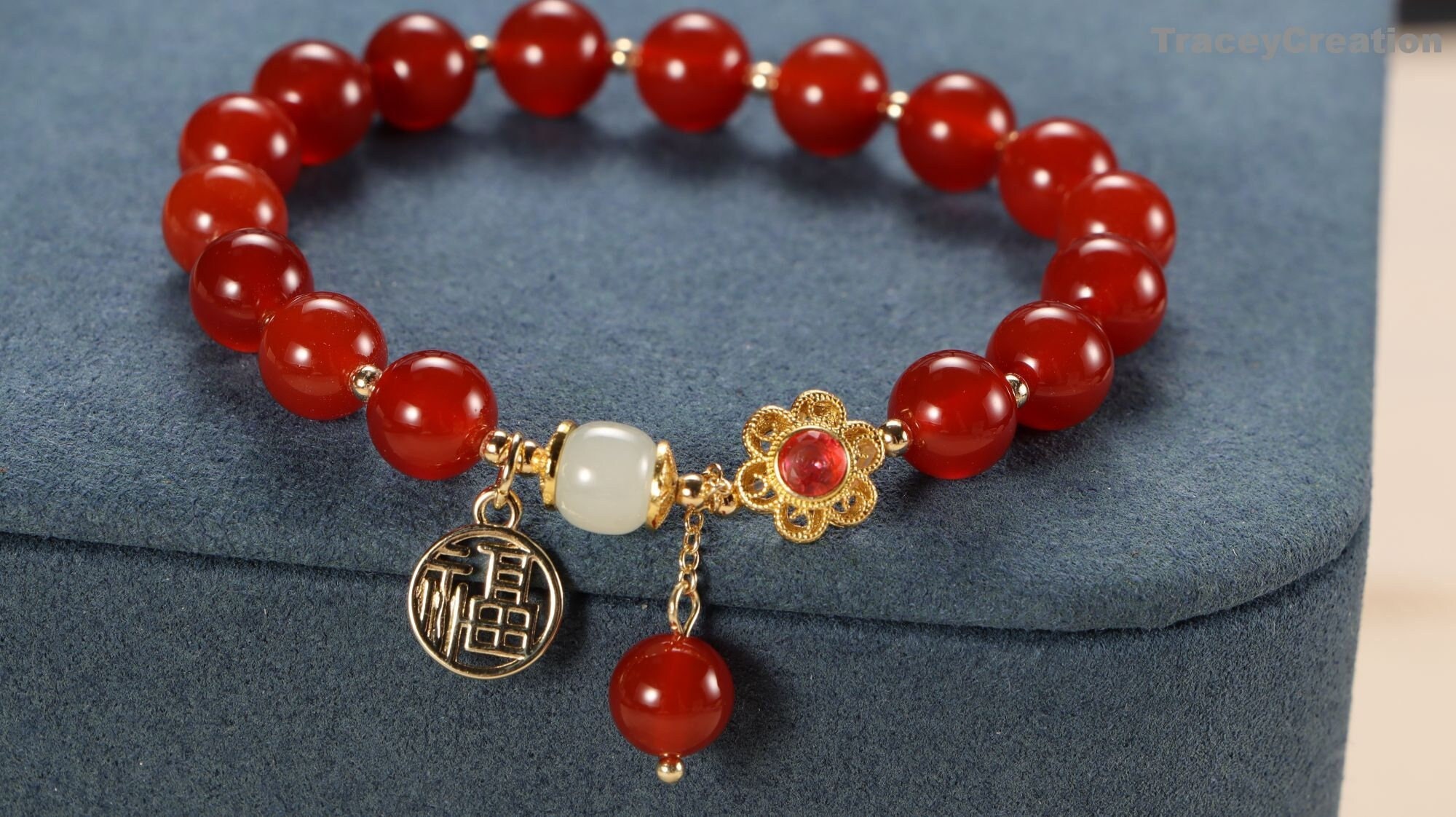 Stretch Bracelet | 6mm Beads (Deep Orange - Red Agate) – Cherry Tree  Collection