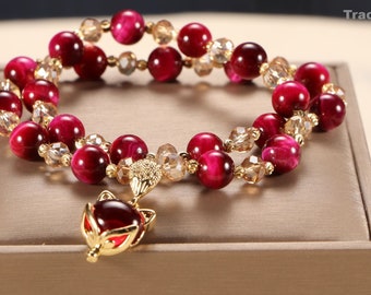 Tiger's Eye Layering Bracelet: Gemstone Stacking Jewelry