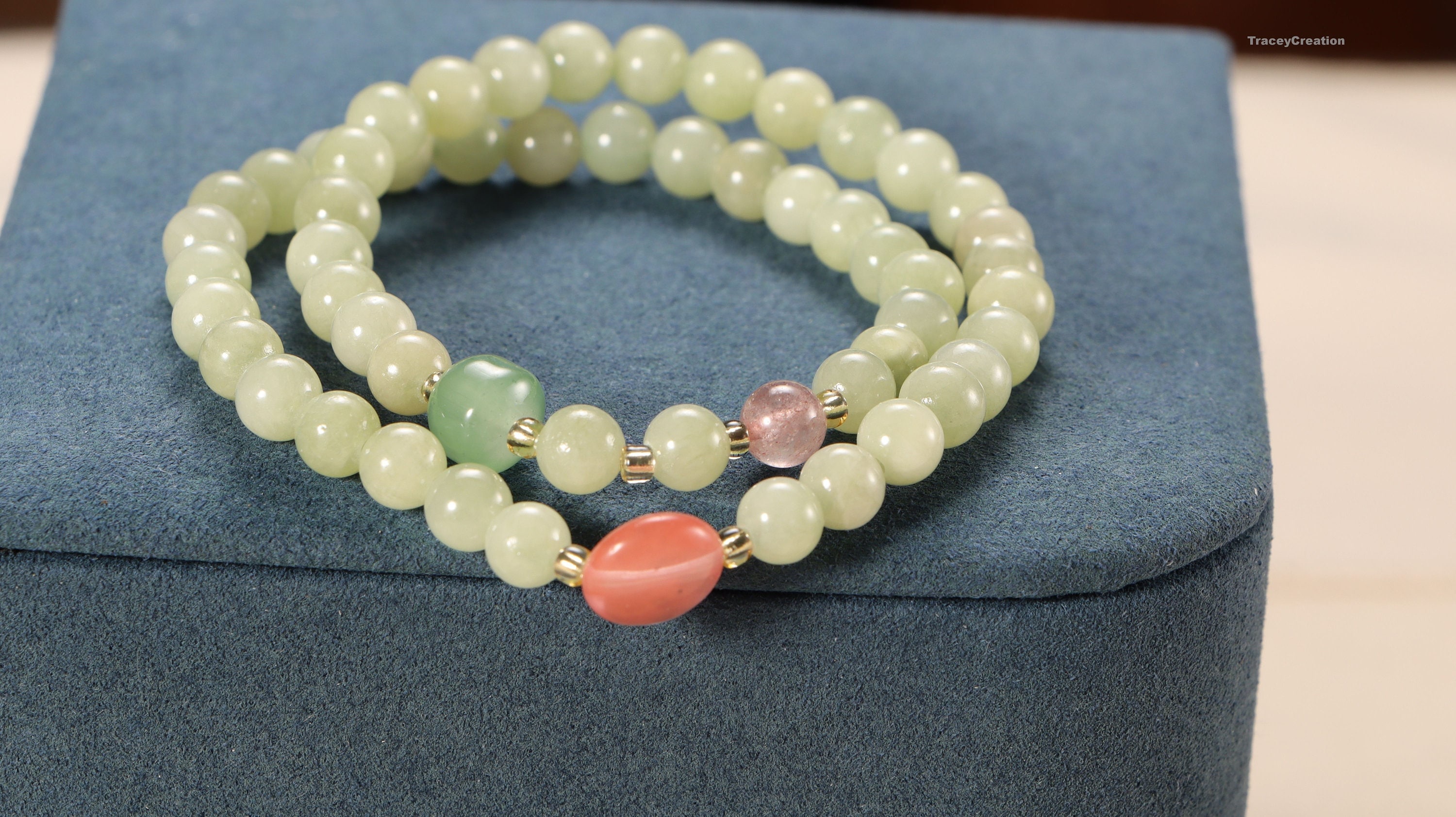 Jade Bangle Stack Serpentine Jade Stacking Bracelet: Minimalist Gemstone Elastic Bracelet ...