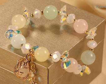Bracelet de pierres précieuses de couleur bonbon Bracelet de cristal de fille délicate Bracelet de vacances de soeur