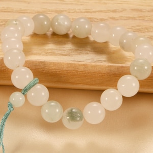 White Jade Beads Bracelet,Women Minimalist Gemstone Bracelet,Gift for Her