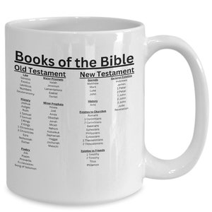 Books of the bible mug, bible books