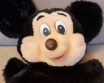 Dwa w jednym: rzadka dziecięca kukiełka Myszki Miki z lat 90., wyprodukowana w Japonii w doskonałym stanie vintage, 10-calowa mała pluszowa zabawka Kawaii