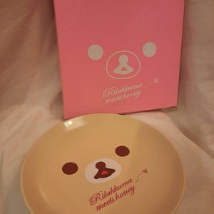 TWO FOR ONE: Rilakkuma Plate with Box; Like New; never used. Lawson San-X 2011